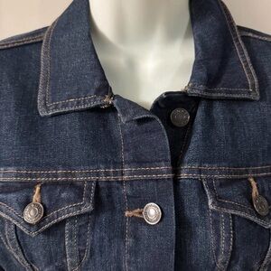 Old Navy Blue Denim Jacket Women’s XS Button Front Pockets Long Sleeve Classic